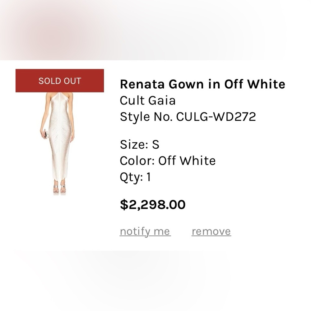 LIKE NEW Cult Gaia Renata Dress in Off-White